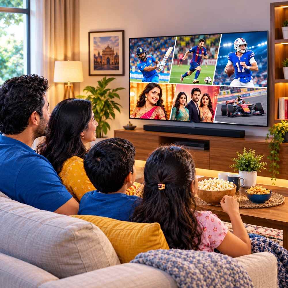 a watching tv at their home